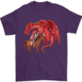 St. George Killing a Dragon Mens T-Shirt Cotton Gildan Purple