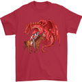 St. George Killing a Dragon Mens T-Shirt Cotton Gildan Red