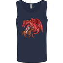 St. George Killing a Dragon Mens Vest Tank Top Navy Blue