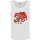St. George Killing a Dragon Mens Vest Tank Top White