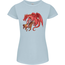 St. George Killing a Dragon Womens Petite Cut T-Shirt Light Blue