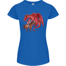 St. George Killing a Dragon Womens Petite Cut T-Shirt Royal Blue