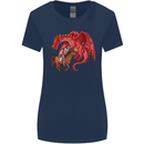 St. George Killing a Dragon Womens Wider Cut T-Shirt Navy Blue