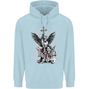 St. Michael Killing the Devil Christian God Childrens Kids Hoodie Light Blue
