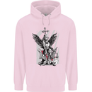 St. Michael Killing the Devil Christian God Childrens Kids Hoodie Light Pink