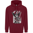 St. Michael Killing the Devil Christian God Childrens Kids Hoodie Maroon