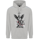 St. Michael Killing the Devil Christian God Childrens Kids Hoodie Sports Grey