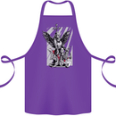 St. Michael Killing the Devil Christian God Cotton Apron 100% Organic Purple