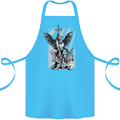 St. Michael Killing the Devil Christian God Cotton Apron 100% Organic Turquoise