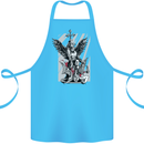 St. Michael Killing the Devil Christian God Cotton Apron 100% Organic Turquoise