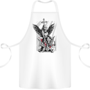 St. Michael Killing the Devil Christian God Cotton Apron 100% Organic White