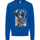 St. Michael Killing the Devil Christian God Kids Sweatshirt Jumper Royal Blue