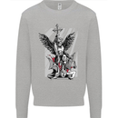 St. Michael Killing the Devil Christian God Kids Sweatshirt Jumper Sports Grey