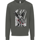 St. Michael Killing the Devil Christian God Kids Sweatshirt Jumper Storm Grey