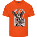 St. Michael Killing the Devil Christian God Kids T-Shirt Childrens Orange