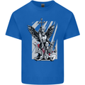 St. Michael Killing the Devil Christian God Kids T-Shirt Childrens Royal Blue
