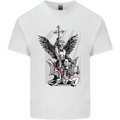 St. Michael Killing the Devil Christian God Kids T-Shirt Childrens White