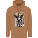 St. Michael Killing the Devil Christian God Mens 80% Cotton Hoodie Caramel Latte