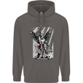 St. Michael Killing the Devil Christian God Mens 80% Cotton Hoodie Charcoal