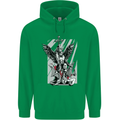 St. Michael Killing the Devil Christian God Mens 80% Cotton Hoodie Irish Green