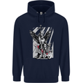 St. Michael Killing the Devil Christian God Mens 80% Cotton Hoodie Navy Blue