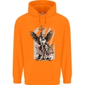 St. Michael Killing the Devil Christian God Mens 80% Cotton Hoodie Orange