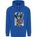 St. Michael Killing the Devil Christian God Mens 80% Cotton Hoodie Royal Blue