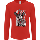 St. Michael Killing the Devil Christian God Mens Long Sleeve T-Shirt Red