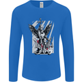 St. Michael Killing the Devil Christian God Mens Long Sleeve T-Shirt Royal Blue