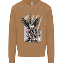 St. Michael Killing the Devil Christian God Mens Sweatshirt Jumper Caramel Latte