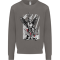 St. Michael Killing the Devil Christian God Mens Sweatshirt Jumper Charcoal