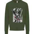 St. Michael Killing the Devil Christian God Mens Sweatshirt Jumper Forest Green