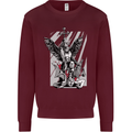 St. Michael Killing the Devil Christian God Mens Sweatshirt Jumper Maroon