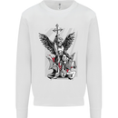 St. Michael Killing the Devil Christian God Mens Sweatshirt Jumper White