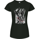 St. Michael Killing the Devil Christian God Womens Petite Cut T-Shirt Black