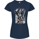St. Michael Killing the Devil Christian God Womens Petite Cut T-Shirt Navy Blue