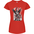 St. Michael Killing the Devil Christian God Womens Petite Cut T-Shirt Red