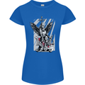 St. Michael Killing the Devil Christian God Womens Petite Cut T-Shirt Royal Blue