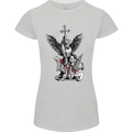 St. Michael Killing the Devil Christian God Womens Petite Cut T-Shirt Sports Grey