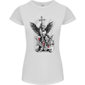 St. Michael Killing the Devil Christian God Womens Petite Cut T-Shirt White