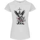 St. Michael Killing the Devil Christian God Womens Petite Cut T-Shirt White