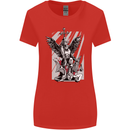 St. Michael Killing the Devil Christian God Womens Wider Cut T-Shirt Red