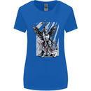 St. Michael Killing the Devil Christian God Womens Wider Cut T-Shirt Royal Blue