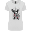 St. Michael Killing the Devil Christian God Womens Wider Cut T-Shirt White