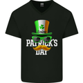 St. Patrick's Day Disguise Funny Irish Mens V-Neck Cotton T-Shirt Black