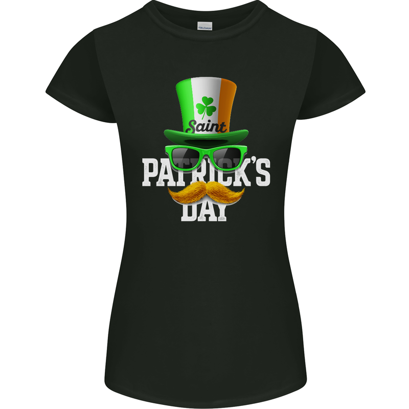 St. Patrick's Day Disguise Funny Irish Womens Petite Cut T-Shirt Black