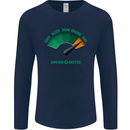 St. Patrick's Day Drunkometer Funny Beer Mens Long Sleeve T-Shirt Navy Blue
