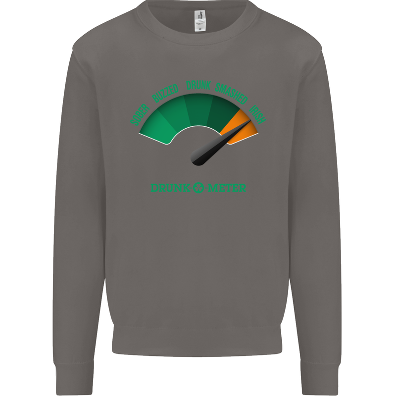 St. Patrick's Day Drunkometer Funny Beer Mens Sweatshirt Jumper Charcoal