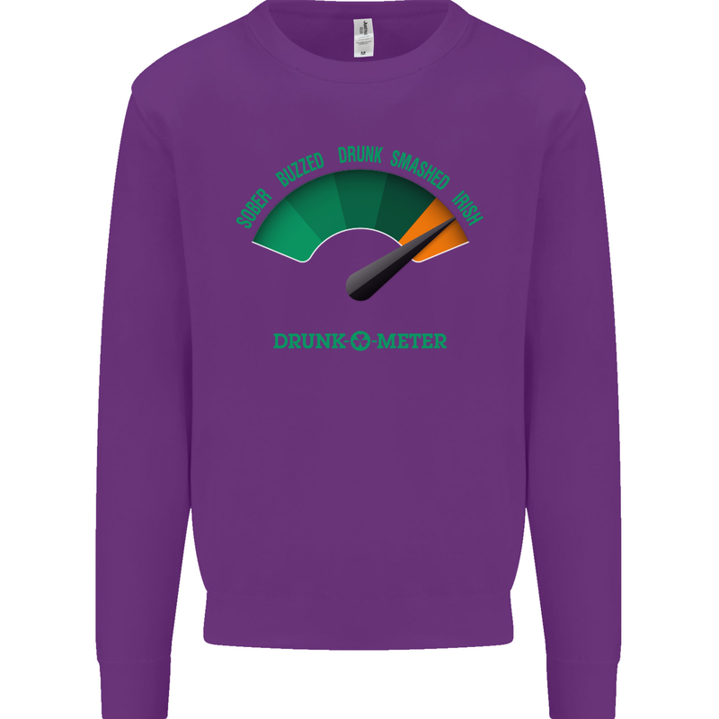 St. Patrick's Day Drunkometer Funny Beer Mens Sweatshirt Jumper Purple