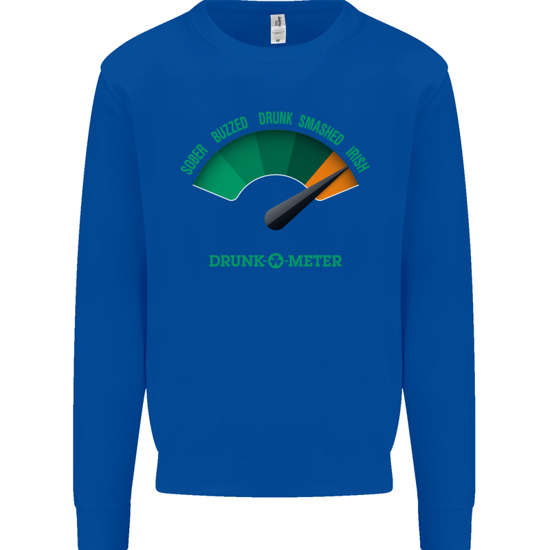St. Patrick's Day Drunkometer Funny Beer Mens Sweatshirt Jumper Royal Blue